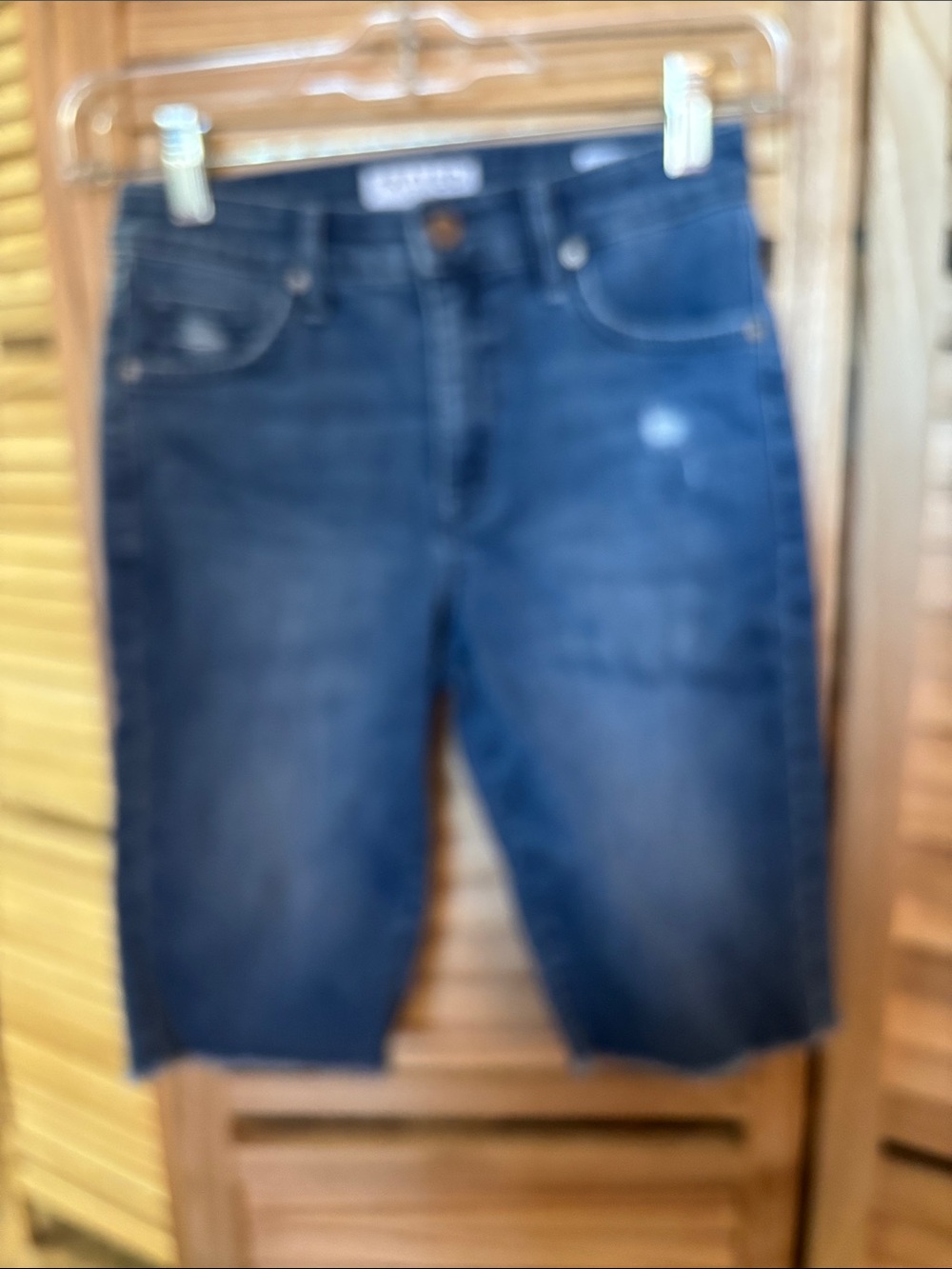 Frayed Denim Biker Shorts 00
